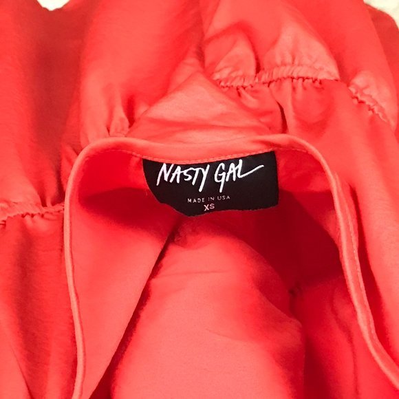 Nasty Gal Red Romper Deep V Plunge Club XS - Picture 7 of 8